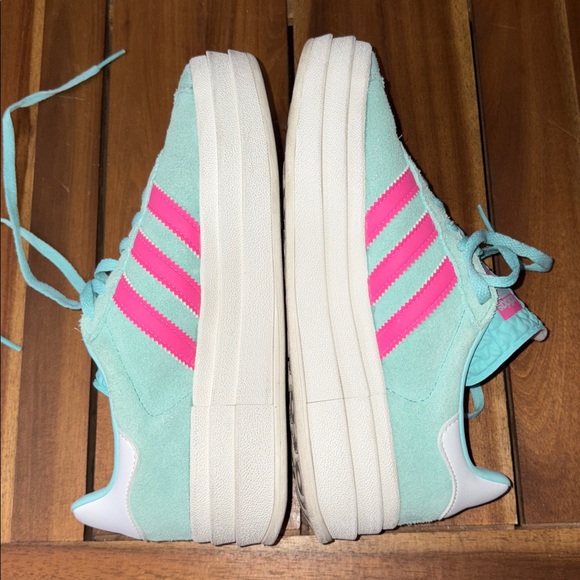 Adidas Women's GAZELLE BOLD 'FLASH AQUA LUCID PINK' - Picture 15 of 17